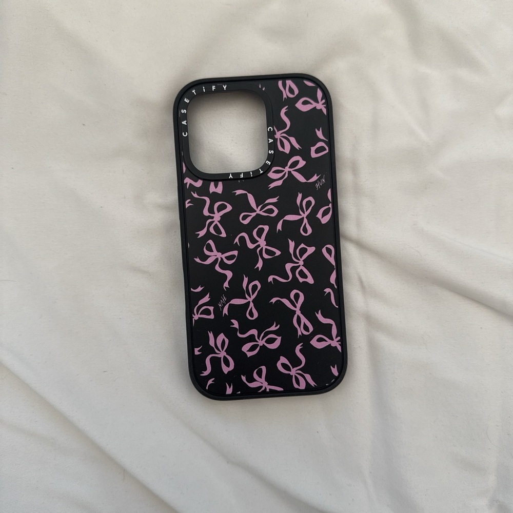 Casetify Black and Pink Ribbon iphone 16 pro Case